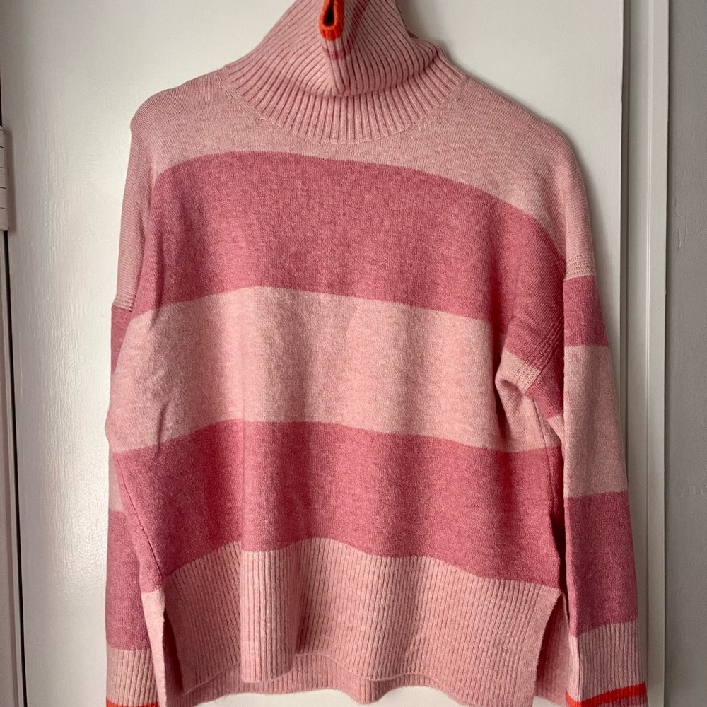 JCrew Soft Wool Striped Turtleneck, NWT size M